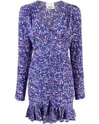 Isabel Marant - Ruffled Floral-print Minidress - Lyst