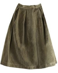 Uma Wang - Pleated Corduroy Midi A-line Skirt - Lyst
