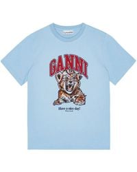 Ganni - T-Shirt With Logo - Lyst