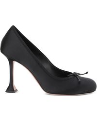 AMINA MUADDI - 95Mm Lila Bow-Detail Pumps - Lyst