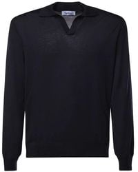 Galiana - Polo-Collar Long-Sleeve Sweater - Lyst