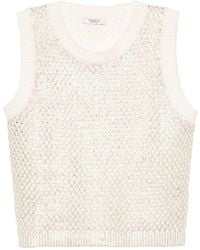 Peserico - Metallic-effect Knitted Top - Lyst