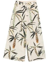 Psophia - Palm Tree-Print Drawstring Trousers - Lyst