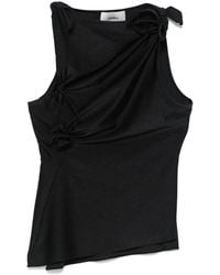 Coperni - Sleeveless Satin Top With Floral Appliqué - Lyst