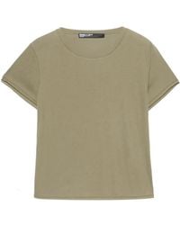 Bimba Y Lola - Light Khaki Cotton Straight T-Shirt - Lyst