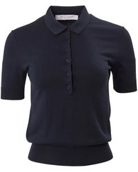 Carolina Herrera - Silk-Cotton Knitted Polo Shirt - Lyst
