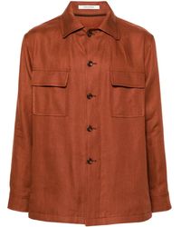 Tagliatore - Button-down Linen Shirt Jacket - Lyst