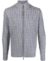 Moorer - Cable-Knit Wool-Blend Cardigan - Lyst