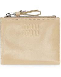 Miu Miu - Logo-Embossed Leather Wallet - Lyst