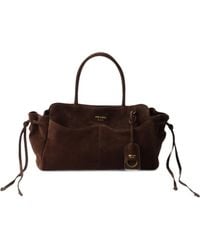 Prada - Grand Sac Carry En Daim - Lyst