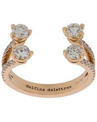Delfina Delettrez - 18Kt Rose Dots Diamond Pave Ring - Lyst