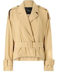 Pinko - Short Cotton Trench Coat With Belt - Lyst