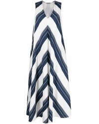 Lee Mathews - Hampden V-neck Striped Dress - Lyst