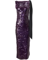 Carolina Herrera - Sequin-Embellished Bow-Detail Maxi Dress - Lyst