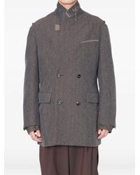 Kolor - Herringbone Double-Breasted Coat - Lyst