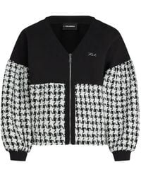 KARL LAGERFELD - Bouclé Zip-Up Sweatshirt - Lyst