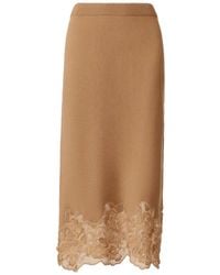 Fabiana Filippi - Lace-Trim Knitted Midi Skirt - Lyst