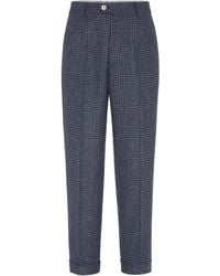 Brunello Cucinelli - Prince Of Wales Double-Pleated Check Trousers - Lyst