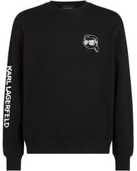 KARL LAGERFELD - Logo-Embroidered Relaxed Sweatshirt - Lyst