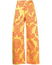 Marques'Almeida - Floral Print Wide-leg Cropped Trousers - Lyst