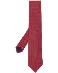 Hermès Corbata con estampado geométrico 2000 - Rojo