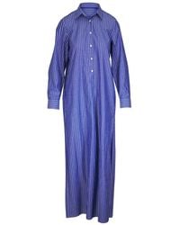 Nili Lotan - Striped Shirt Maxi Dress - Lyst