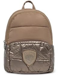 Blauer - Gesteppter Rucksack Mit Kristall-Logo - Lyst