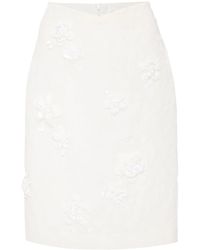ShuShu/Tong - Floral-appliqué Knee-length Skirt - Lyst