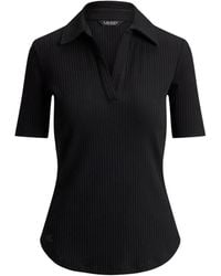 Ralph Lauren - Rib-Knit Elbow-Sleeve T-Shirt - Lyst