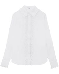 Saint Laurent - Ruffled Cotton Shirt - Lyst
