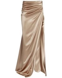 ALEXIA & ANTONIA - Draped Side-Slit Maxi Skirt - Lyst