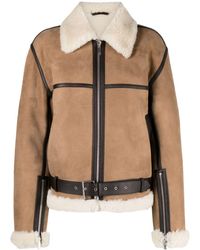 TOTEME - + Net Sustain Leather-trimmed Shearling Jacket - Lyst