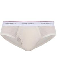 DSquared² - Logo-Waistband Ribbed Briefs - Lyst