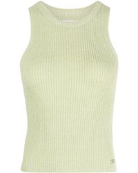 Izzue - Logo-plaque Ribbed Tank Top - Lyst