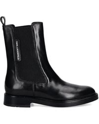 KARL LAGERFELD - Ribbed Panel Boots - Lyst