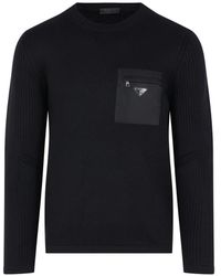 Prada - Pullover mit Logo-Patch - Lyst
