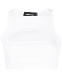 DSquared² - Cut-out Sleeveless Cropped Top - Lyst