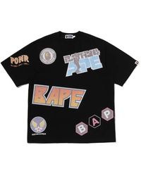 A Bathing Ape - Glitter-Effect Logo-Patch T-Shirt - Lyst