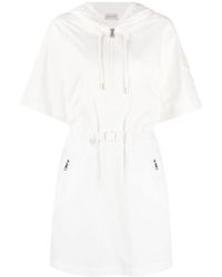 Moncler - Short-sleeve Hooded Cotton Dress - Lyst