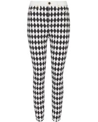 Balmain - Slim-Fit-Jeans Mit Rautenmuster - Lyst