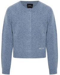 A.P.C. - Logo-Detail Cardigan - Lyst