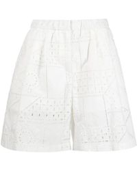 MSGM - All-Over Perforated-Design Shorts - Lyst