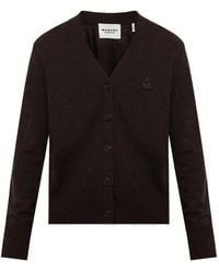Isabel Marant - Karina Logo-Patch V-Neck Cardigan - Lyst