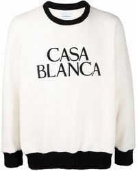 Casablancabrand - Maglione in felpa bianca con stampa logo - Lyst