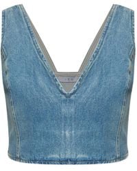 IRO - V-Neck Denim Top - Lyst