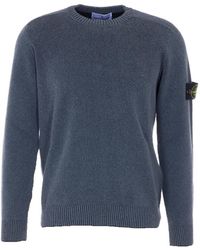 Stone Island - Crew Neck Sweater With Logo - Lyst