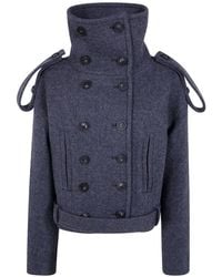 7 For All Mankind - Double-Breasted Coat - Lyst