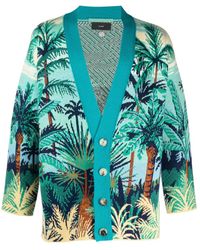 Alanui - Palm Tree-Print Cashmere Cardigan - Lyst