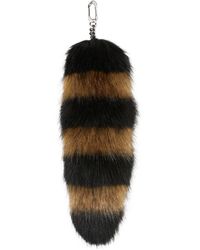Burberry Striped Faux Fur Tail Charm - Multicolour