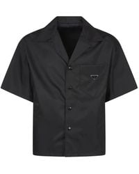 Prada - Re-Nylon Logo-Plaque Shirt - Lyst